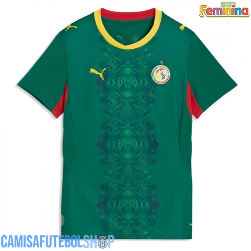 Camisa de time de futebol Senegal Replicas 2º Equipamento Feminina Mundo 2026 Manga Curta